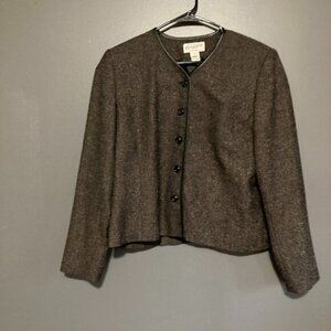 Pendelton Jacket Womens Size 12 Virgin & Lambs Wool Brown Chevron Button Vintage